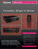 Optoma PRO250X Specifications предпросмотр