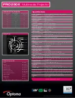 Preview for 2 page of Optoma PRO250X Specifications