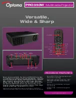 Optoma PRO350W Specifications preview