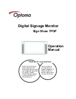 Предварительный просмотр 1 страницы Optoma Sign Show 7POP Operation Manual