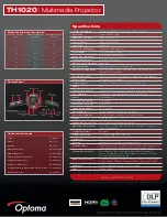 Preview for 2 page of Optoma TH1020 Specifications