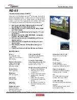 Preview for 1 page of Optoma ThemeScene RD65 Specifications