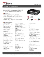 Предварительный просмотр 1 страницы Optoma TS721 Datasheet