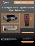 Предварительный просмотр 1 страницы Optoma TW330 Specifications