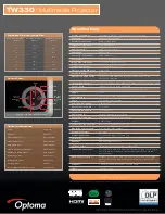 Предварительный просмотр 2 страницы Optoma TW330 Specifications