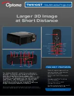 Optoma TW610ST Specifications preview