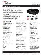 Предварительный просмотр 1 страницы Optoma TW615-3D Datasheet