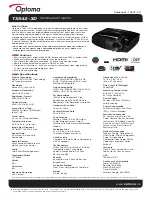 Preview for 1 page of Optoma TX542-3D Datasheet