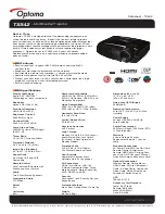 Optoma TX542 Datasheet предпросмотр