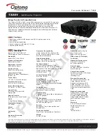 Preview for 1 page of Optoma TX551 Datasheet