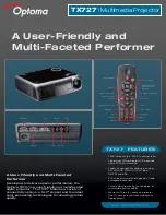 Optoma TX727 Specifications предпросмотр