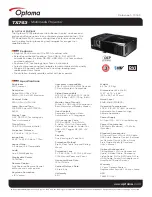 Предварительный просмотр 1 страницы Optoma TX763 Datasheet