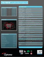 Preview for 2 page of Optoma TX765W Specifications