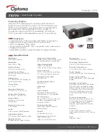 Предварительный просмотр 1 страницы Optoma TX770 Datasheet