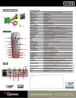 Предварительный просмотр 2 страницы Optoma TX775 Specifications