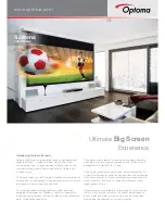 Optoma Ultimate Big Screen Brochure & Specs preview