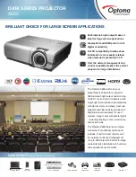 Optoma X600 Datasheet preview