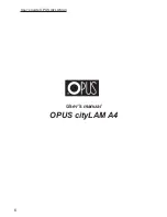 Opus cityLAM A4 User Manual preview