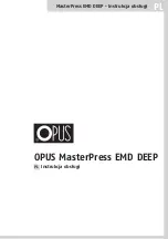 Opus MasterPress EMD DEEP User Manual preview