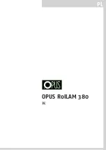 Предварительный просмотр 1 страницы Opus rolLAM 380 User Manual