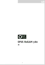 Preview for 7 page of Opus rolLAM 380 User Manual