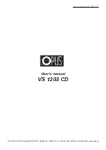 Предварительный просмотр 7 страницы Opus VS 1202 CD User Manual