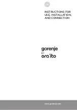 ORA ITO Gorenje IT635ORAB Instructions For Use, Installation, And Connection preview