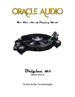 Oracle Audio Origine MkII Owner'S Manual предпросмотр