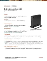 Preview for 1 page of Oracle MICROS Edge Controller 250 Quick Reference Manual