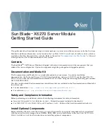 Oracle Sun Blade X627 Getting Started Manual preview
