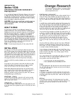 Preview for 1 page of Orange Research 1536 Series Instructions