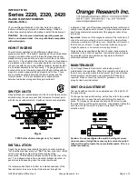 Orange Research 2320 Series Instructions предпросмотр