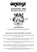 ORANGE ACOUSTIC PRE Owner'S Manual предпросмотр