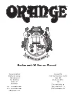 ORANGE Rockerverb 30 Owner'S Manual preview