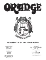 Предварительный просмотр 1 страницы ORANGE Rockerverb 50 MKII Owner'S Manual