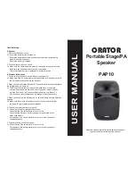 ORATOR PAP10 User Manual предпросмотр