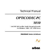 Preview for 1 page of Orban OPTICODEC-PC 1010 Technical Manual