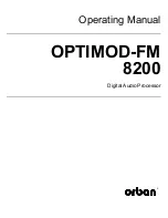 Preview for 1 page of Orban OPTIMOD-FM 8200 Operating Manual