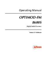 Orban OPTIMOD-FM 8600S Operating Manual preview