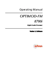 Preview for 1 page of Orban OPTIMOD-FM 8700 Operating Manual