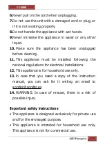 Предварительный просмотр 9 страницы Orbegozo CU 3800 Instruction Manual