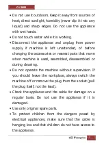 Предварительный просмотр 10 страницы Orbegozo CU 3800 Instruction Manual