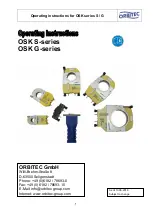 ORBITEC OSK 115 G Operating Instructions Manual preview