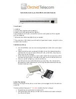 Orchid Telecom PBX 416 Plus Quick Start User Manual preview