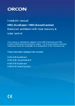 Preview for 1 page of Orcon 22001090 Installer Manual