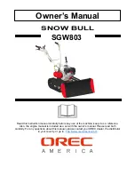 OREC America Snow Bull SGW803 Owner'S Manual preview
