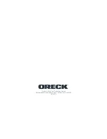 Preview for 20 page of Oreck CC1605 Owner'S Manual