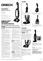 Oreck DISCOVER UK30500 User Manual preview