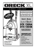 Oreck duchTech DTX 1200A User Manual предпросмотр