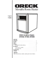 Preview for 1 page of Oreck HEATWISE BR1000 User Manual